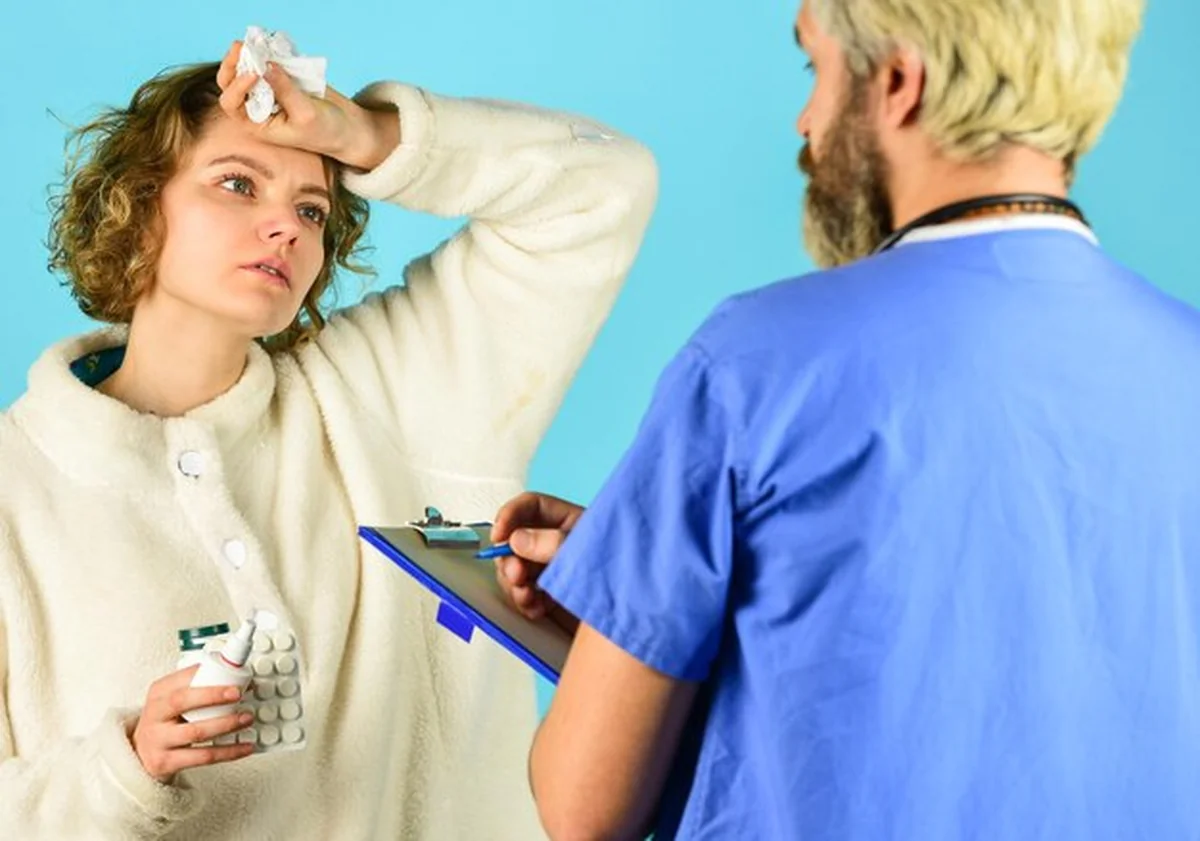 Obrazek z różnymi etapami diagnozowania i leczenia choroby